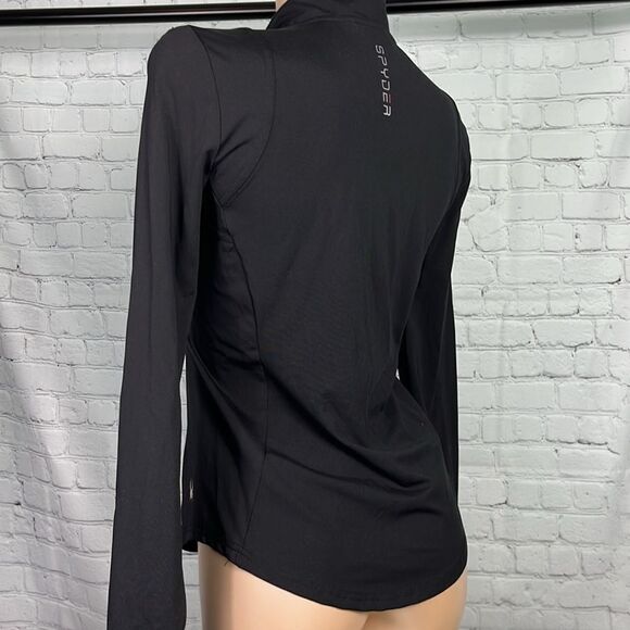 Spyder Quarter 1/2 Zip Mock Neck Pullover w/thumbholes EUC - Picture 7 of 9